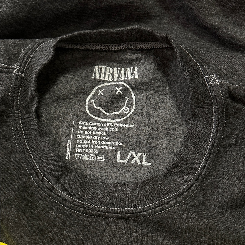 NWOT NIRVANA Charcoal Graphic Sweatshirt - Picture 4 of 8